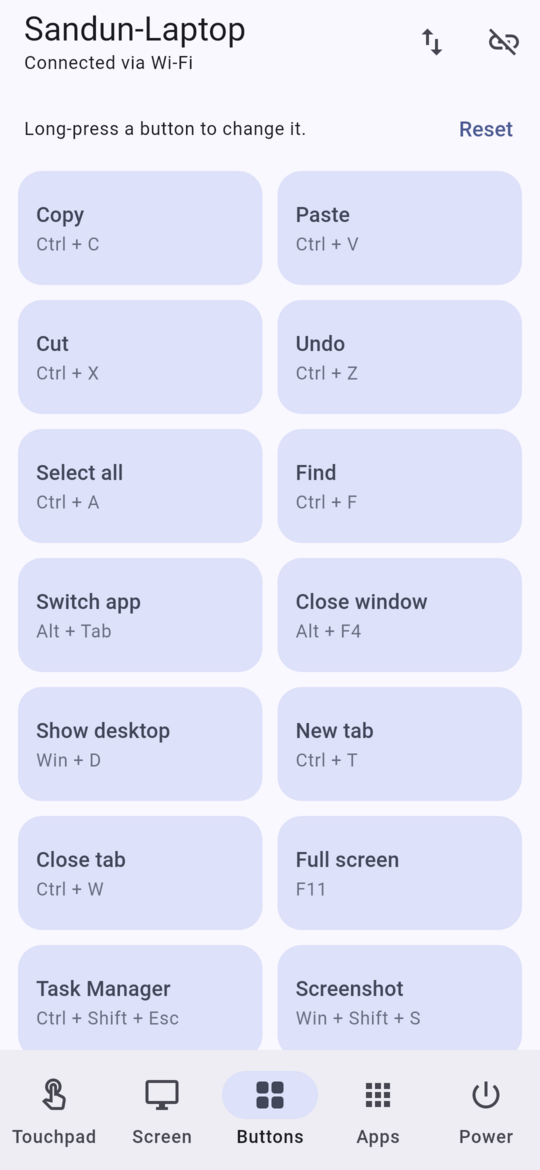 Shortcut buttons